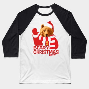 Beary Christmas Funny Bear Santa Claus Baseball T-Shirt